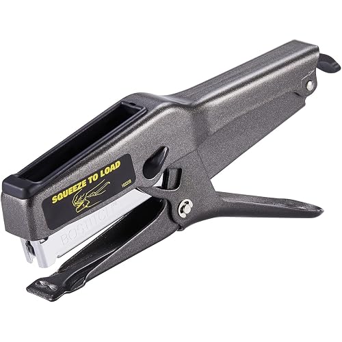 Bostitch Office Heavy Duty Plier Stapler, 45 Sheet Capacity, Charcoal | Full Strip 210 Staple Capacity, No-Jam Technology, All-Metal Construction, Uses 1/4” & 3/8” B8 PowerCrown Staples