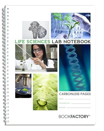 BookFactory Carbonless Life Sciences Lab Notebook, 25 Sets, Wire-O | Scientific Grid Pages, Translucent Cover, 8.5'' x 11'' - Made in USA