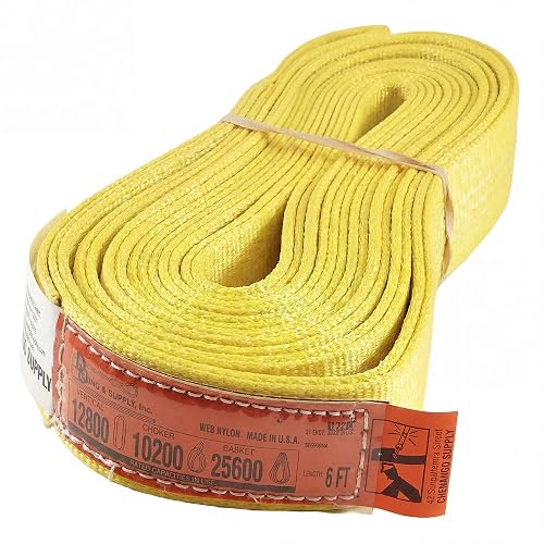 DD Sling 2" x 6' Nylon Endless Lifting Sling – USA Made | 12,800 lb Vertical, 10,200 lb Choker, 25,600 lb Basket – 2 Ply Heavy Duty 900 Webbing, Type 5 Endless Rigging Sling