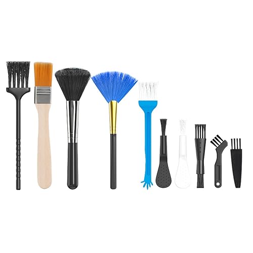 Jstincal Keyboard Cleaner kit, Small Nylon Anti Static Cleaning Tool Computer Keyboard Laptop Cleaning Kit for Electronic Devices Such As Computer Motherboard Fans Dust Removal Tool (10 Pcs)