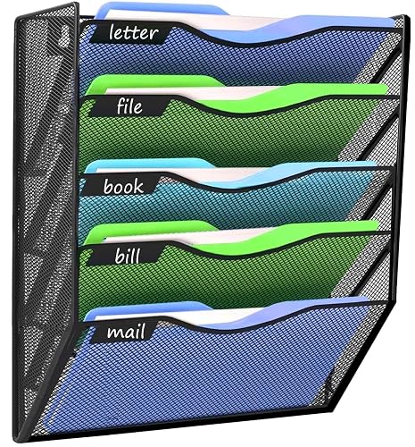 Kuntine.B Wall File Organizer Office Hanging Magazine Holder Wall File Organizer for Office Home
