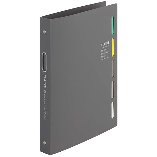 Maruman CLARTE 26-Ring Binder, 5 Tab Dividers B5 7.17"x10.12", Gray | Holds Up to 120 Sheets, Index windows, Storage Pocket, Includes 10 Pages, For Loose-Leaf Paper Organization, Made in Japan