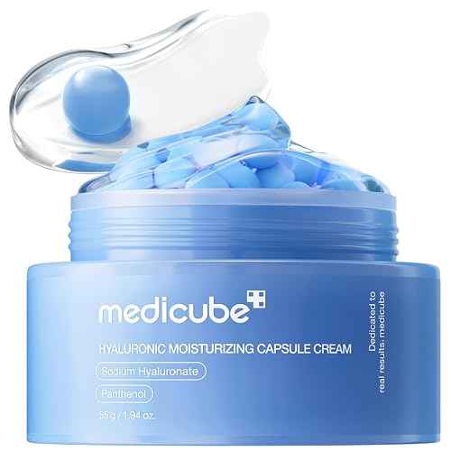 medicube Capsule Cream with Hyaluronic Acid for 120H Lasting Hydration | Barrier Care & Calming Daily Facial Moisturizer For All Skin Types - Panthenol & Ceramides, Korean Skincare, 1.94 oz