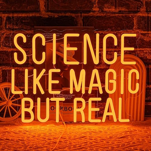 LULANMP Science Like Magic But Real Neon Sign for Wall Decor Classroom Neon Light Laboratory LED Sign Letter Neon Light Sign for Classroom Science Lab Bar Home shop Decoration