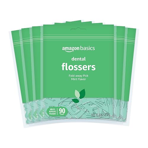 Amazon Basics Mint Dental Flosses, 540 Count, 6 Packs of 90