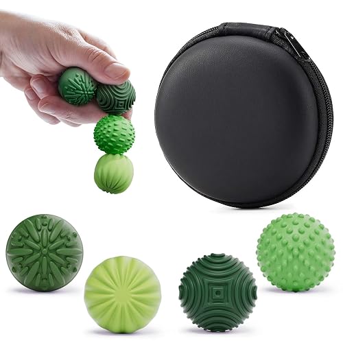 Silicone Magnetic Balls Fidget Toys for Adults & Teens,4PCS Stress Relief Sensory Toys for Autism ADHD Anxiety,Fun Textures Gadgets,Office Desk Toy,Stocking Stuffers for Women Men Teen Gift