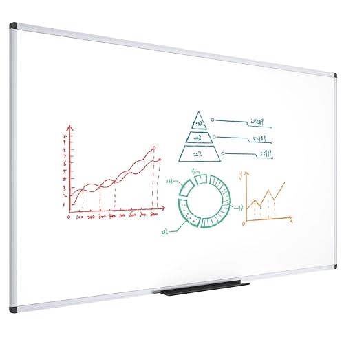 VIZ-PRO Dry Erase Board/Magnetic Whiteboard, 72 x 48 Inches, Large Wall Mounted Board for School Office and Home 6' x 4'
