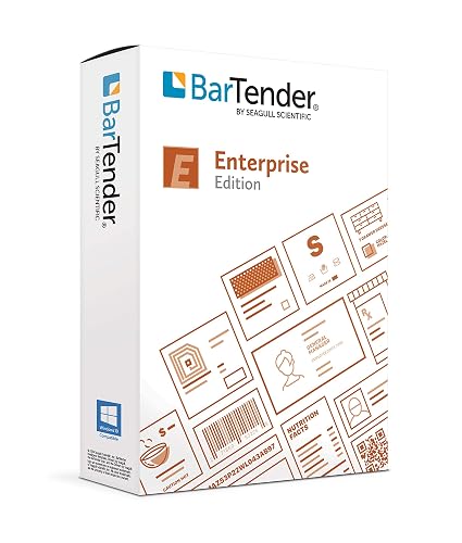 Bartender Software - 2022 Enterprise Edition (Application License + 3 Printer Licenses + 1 Year of Standard Maintenance and Support)