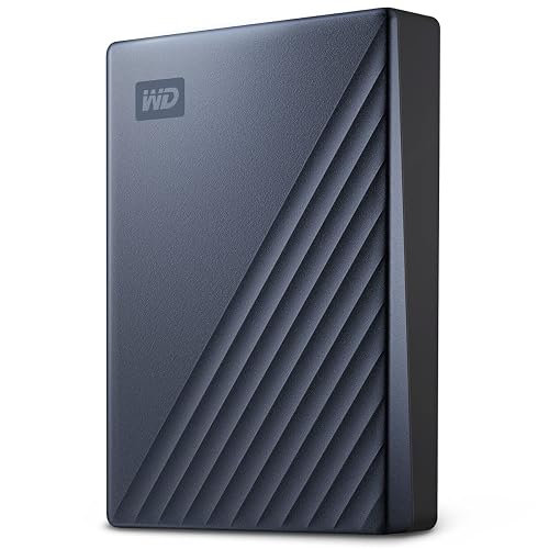 WD 2TB My Passport Ultra, Blue, Portable External Hard Drive, backup software with defense against ransomware, and password protection, USB-C and USB 3.1 - WDBC3C0020BBL-WESN
