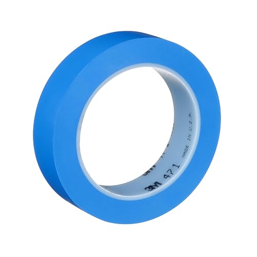3M Vinyl Tape 471, 1 in x 36 yd, Blue, 1 Roll | Paint Alternative for Floor Marking, Social Distancing, Color Coding, Safety Marking