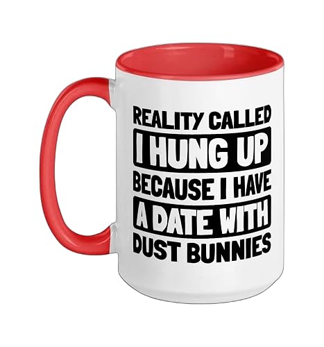 Cleaner Sanitation Janitorial - Housekeeping Cleaner Ceramic Mug, Red/White, 15oz