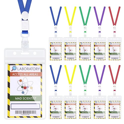 10 Pieces Science Name Badge Science Decorations Party Lanyards Scientist Theme for School Party