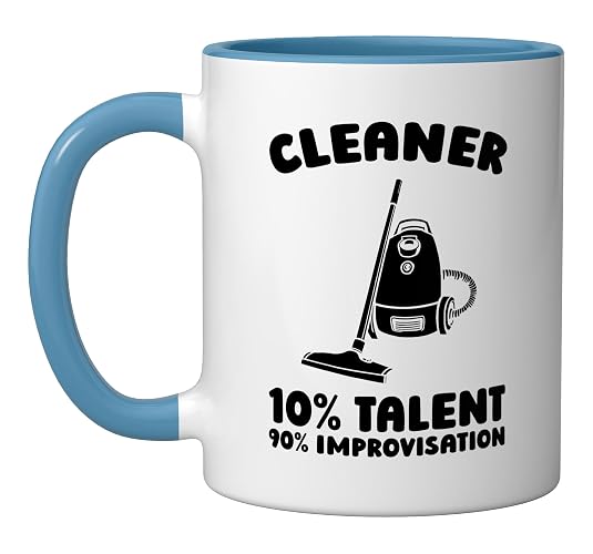 Cleaner Janitorial - Housekeeping Sanitation Cleaner Ceramic Mug, Blue/White