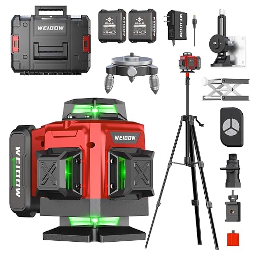 WEIDDW Laser Level 360° Green Cross Line Self Leveling Laser Measuring Tool