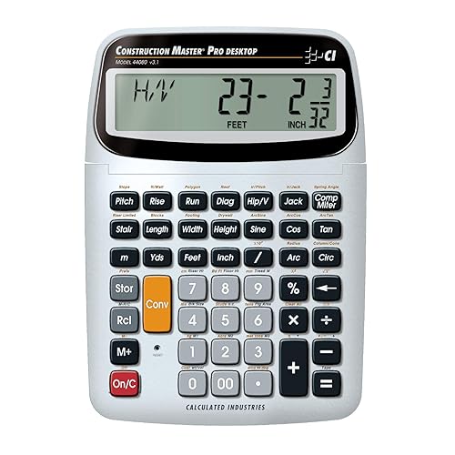 Calculated Industries 44080 Construction Master Pro-Desktop Advanced Construction Math Feet-Inch-Fraction Calculator with Trig Tool for Architects, Estimators, Contractors, Builders and Remodelers | Advanced Construction Math, Feet-Inch-Fraction, Trig Tool, For Architects, Estimators, Contractors, Builders