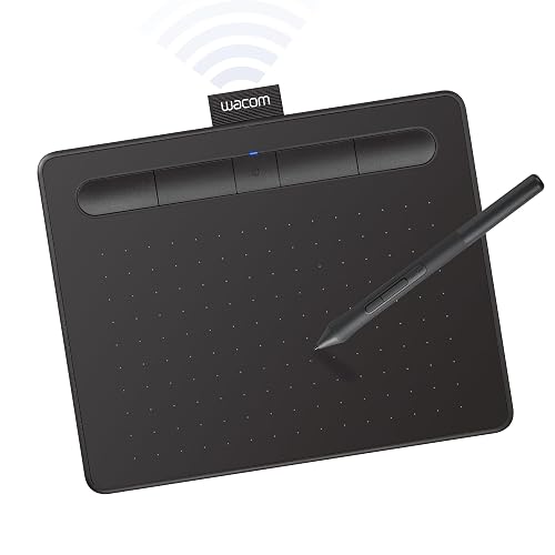 Wacom Intuos Small, Bluetooth Graphic Drawing Tablet with Pen + Software | Battery-free pen, 4 ExpressKeys for shortcuts, works with Mac, Windows & Chromebook; Ideal for creators, students & teachers