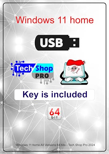 Tech-Shop-pro Compatible with install Key Included USB For Windows 11 Home OEM Version 64 bit. Recover, Restore, Repair Boot USB, and Install to Factory Default Fast and easy Free Technical Support.