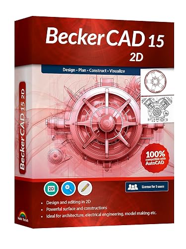 BeckerCAD 15 - 2D software for home design, architecture, engineering and more, compatible with AutoCAD, Lifetime License for Win 11, 10, 8.1, 7