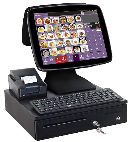 MEETSUN A3D Windows Cash Register POS Terminal Touch Screen Restaurant Point of Sale System SET02(Double Screen)