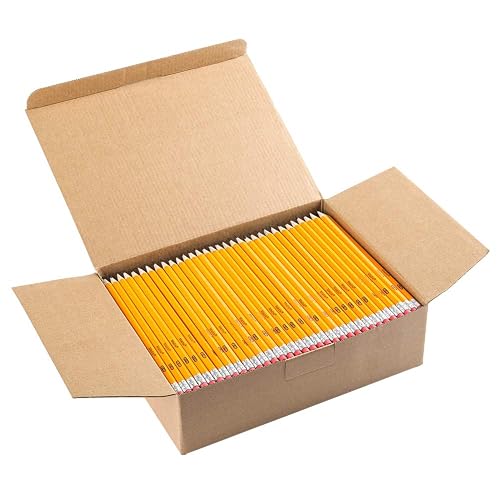 Madisi Wood-Cased #2 HB Pencils Bulk, 320 Count, Pre-sharpened | Box of Number 2 Pencils, Yellow, School Pack