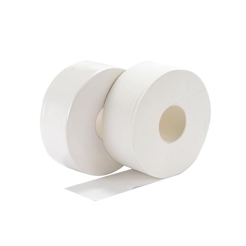 Plees 3-Ply Jumbo Commercial Toilet Paper Roll Bathroom Tissue, 8 in Diameter, 4 Rolls/Case, White