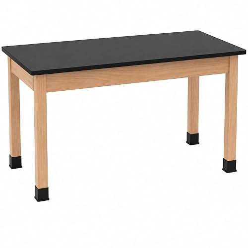 Learniture by Diversified Woodcrafts Science Lab Table with Chemical-Resistant High-Pressure Laminate Top, SEFA 8 Certified,Solid Oak Legs, Classroom Laboratory Workstation