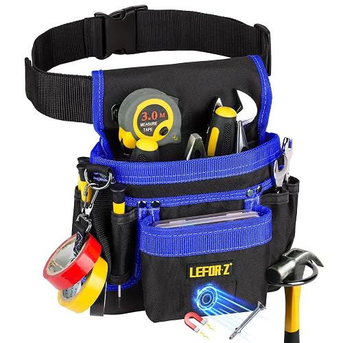 LEFOR·Z Tool Belt,14-Pockets Tool Belts for Men with Magnetic Tool Pouch | Detachable Adjustable Toolbelt,Heavy Duty Utility Belt for Electrician,Carpenter,Construction,Work Belt,Dad Gift for Men,Blue