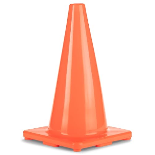 Champion Sports High Visibility Flexible Vinyl Cones for Sports Training, Agility Drills, Field & Gym Marking Sets