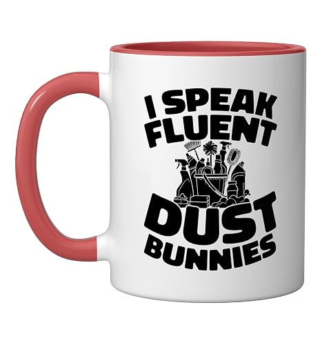 Cleaner Janitorial - Sanitation Housekeeping Cleaner Ceramic Mug, Red/White