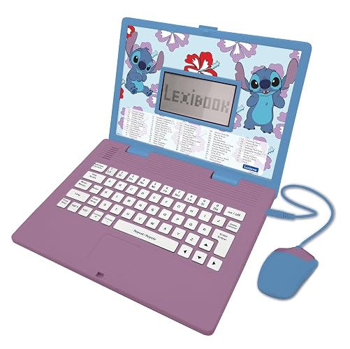 Lexibook, Disney Stitch Educational Laptop for Kids, JC598Di2 | English/Spanish, 124 activities, Writing, Maths, Logic, Music