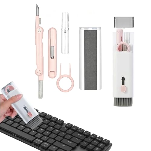 7-in-1 Electronic Cleaner Kit, Phone Laptop Keyboard Cleaner, Keycap Puller | Keyboard Cleaner & Laptop Cleaning Kit,Computer Screen Cleaning Brush Tool,Screen Spray,for Monitor Earbuds PC Earphone Case