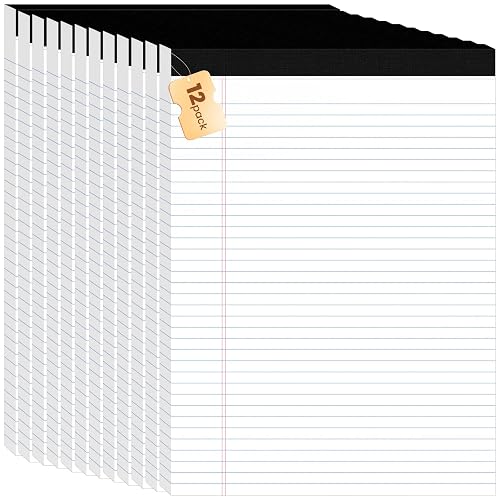 12pcs Legal Pads 8.5 x 11, Perforated White Notepad 8.5x11, 50Sheets/Pad | Ciphyfee Writing Pads 8.5x11, Thick Paper, Lined White Note Pads with Sturdy Backing, Office, Business & School Supplies
