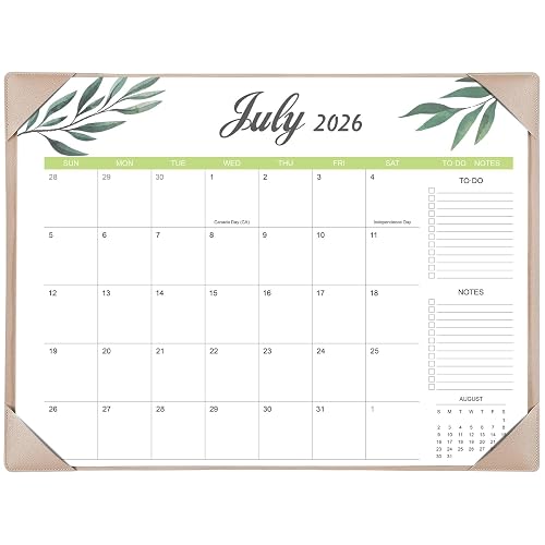 Desk Calendar 2026-2027 with Desk Mat – 22" x 17" Large Desk Pad Calendar Runs from July 2026 to December 2027, Office Supplies Desktop Monthly Calendar for Home & Office