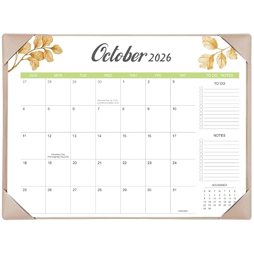 Desk Calendar 2026-2027 with Desk Mat – 22" x 17" Large Desk Pad Calendar Runs from July 2026 to December 2027, Office Supplies Desktop Monthly Calendar for Home & Office