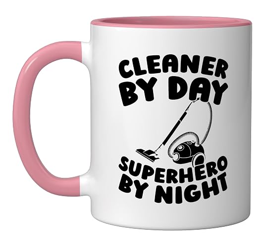 Cleaner Housekeeping Sanitation Janitorial - Cleaner Ceramic Mug, Pink/White