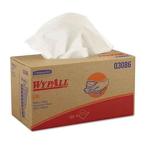 Kimberly-Clark 03086 Wypall L30 Wiper, POP-UP, 10" Wide, 9.8" Length (Pack of 1200), Unscented