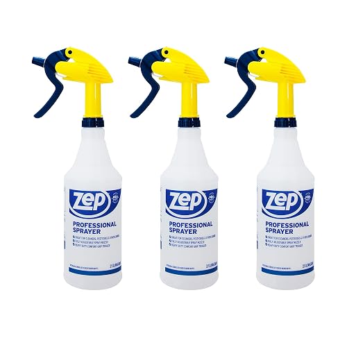 ZEP Professional Sprayer Bottle, 32 oz, Pack of 3, HDPRO1 | Adjustable Nozzle, Fine Mist or Powerful Spray, Refillable for Diluted Concentrate