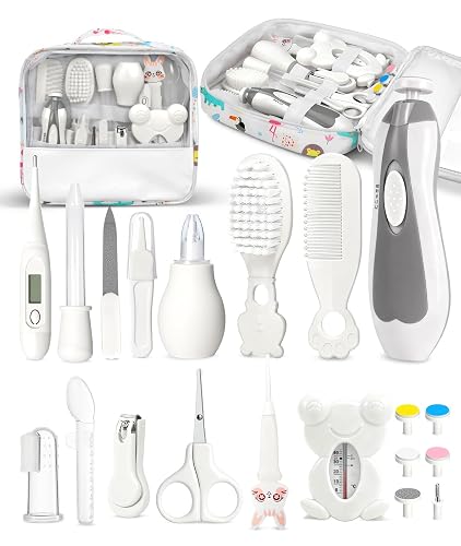 YASEW Baby Grooming Kit with Electric Nail Trimmer, Newborn Essentials | Hair, Nail, Nasal and Temperature Care, Home and Travel Ready, For Infants and Toddlers, Baby Shower Gift