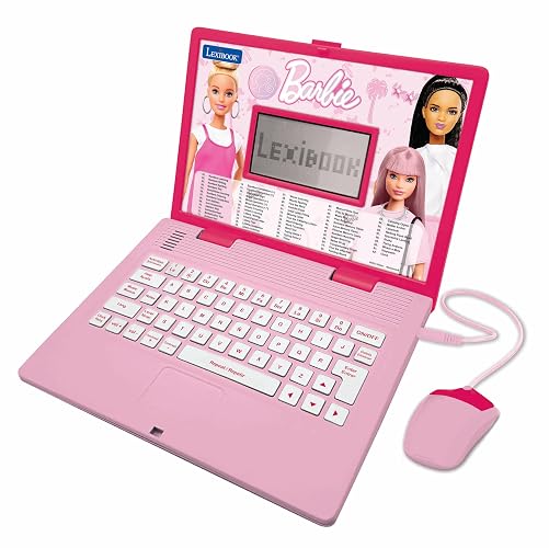 Lexibook, Barbie Educational Laptop for Kids, JC598BBi2 | English/Spanish, 124 activities, Learning games and music & games