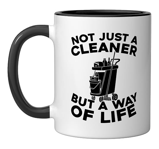 Cleaner Housekeeping - Janitorial Sanitation Cleaner Ceramic Mug, Black/White